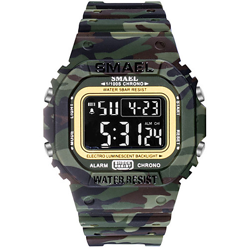SMAEL Men's Sport Watch Digital Sporty Rubber Black 30 m Military LED Light Stopwatch Digital Outdoor - Black Black / White Light Blue One Year Battery Life
SMAEL Men's Sport Watch Digital Sporty Rubber Black 30 m Military LED Light Stopwatch Digital Outdoor - Black Black / White Light Blue One Year Battery Life