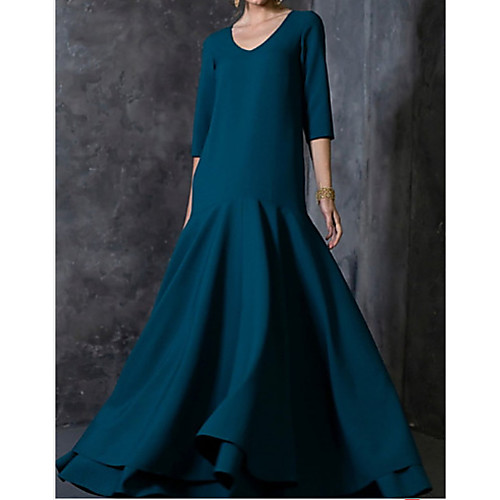 A-Line V Neck Floor Length Satin Formal Evening Dress with Pleats by LAN TING Express
A-Line V Neck Floor Length Satin Formal Evening Dress with Pleats by LAN TING Express