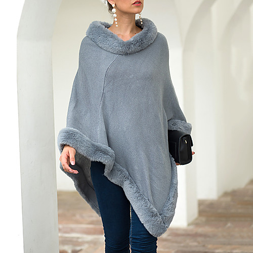 Women's Solid Colored Long Sleeve Cloak / Capes, Cape Fall / Winter Navy Blue / Gray / Khaki One-Size
Women's Solid Colored Long Sleeve Cloak / Capes, Cape Fall / Winter Navy Blue / Gray / Khaki One-Size