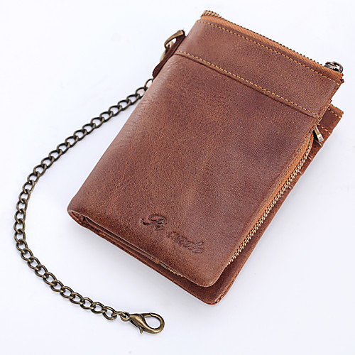 Men's / Unisex Zipper / Chain Nappa Leather / Cowhide Wallet Solid Color Brown / Dark Coffee
Men's / Unisex Zipper / Chain Nappa Leather / Cowhide Wallet Solid Color Brown / Dark Coffee