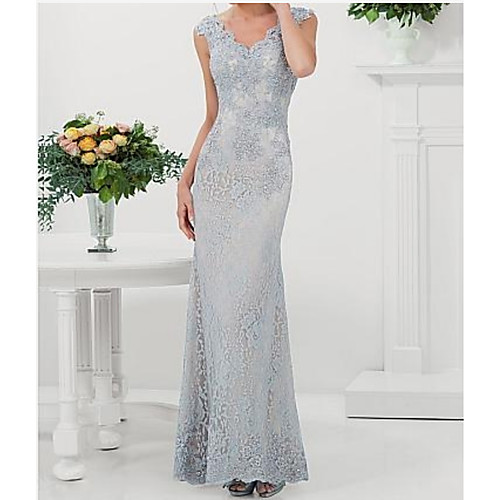 A-Line V Neck Floor Length Lace Mother of the Bride Dress with Appliques by LAN TING Express
A-Line V Neck Floor Length Lace Mother of the Bride Dress with Appliques by LAN TING Express