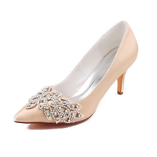 Women's Wedding Shoes Stiletto Heel Pointed Toe Rhinestone Satin Spring & Fall / Summer Champagne
Women's Wedding Shoes Stiletto Heel Pointed Toe Rhinestone Satin Spring & Fall / Summer Champagne