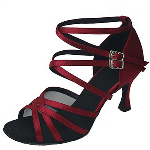 Women's Dance Shoes Satin / Faux Leather Latin Shoes Splicing Heel Cuban Heel Customizable Black / Dark Red / Almond
Women's Dance Shoes Satin / Faux Leather Latin Shoes Splicing Heel Cuban Heel Customizable Black / Dark Red / Almond