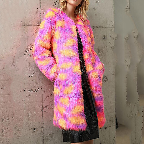 Women's Party / Work Street chic / Sophisticated Winter / Fall & Winter Long Faux Fur Coat, Color Block / Camo / Camouflage Round Neck Long Sleeve Faux Fur Rainbow
Women's Party / Work Street chic / Sophisticated Winter / Fall & Winter Long Faux Fur Coat, Color Block / Camo / Camouflage Round Neck Long Sleeve Faux Fur Rainbow