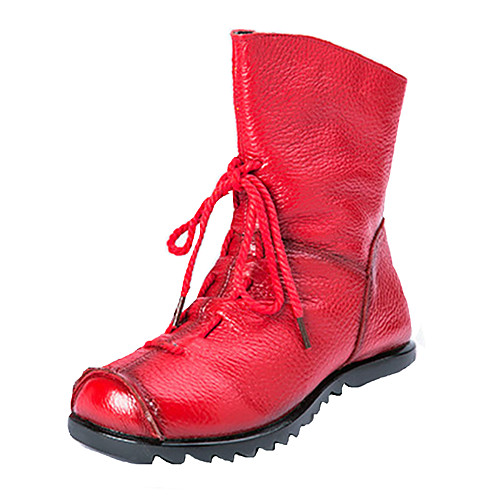 Men's Combat Boots Leather Winter Casual Boots Warm Mid-Calf Boots Black / Red
Men's Combat Boots Leather Winter Casual Boots Warm Mid-Calf Boots Black / Red