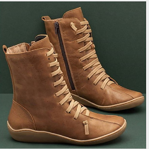Women's Boots Comfort Shoes Flat Heel Round Toe PU Mid-Calf Boots Fall & Winter Black / Brown / Green
Women's Boots Comfort Shoes Flat Heel Round Toe PU Mid-Calf Boots Fall & Winter Black / Brown / Green