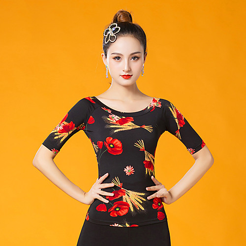 Ballroom Dance Tops Women's Performance Ice Silk Ruching Half Sleeve Top
Ballroom Dance Tops Women's Performance Ice Silk Ruching Half Sleeve Top