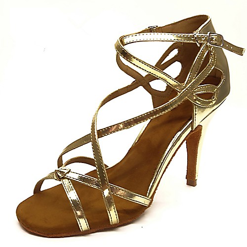 Women's Dance Shoes PU Latin Shoes Splicing Heel Slim High Heel Customizable Gold
Women's Dance Shoes PU Latin Shoes Splicing Heel Slim High Heel Customizable Gold