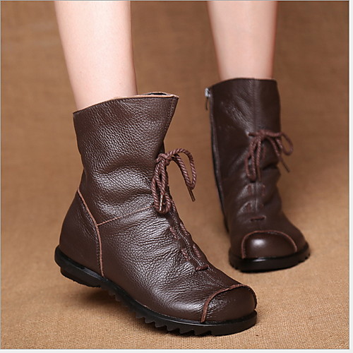 Women's Boots Comfort Shoes Flat Heel Round Toe PU Mid-Calf Boots Winter Black / Brown / Red
Women's Boots Comfort Shoes Flat Heel Round Toe PU Mid-Calf Boots Winter Black / Brown / Red