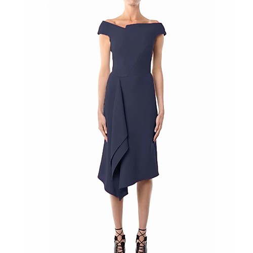 A-Line Off Shoulder Knee Length Polyester Mother of the Bride Dress with Pleats by LAN TING Express
A-Line Off Shoulder Knee Length Polyester Mother of the Bride Dress with Pleats by LAN TING Express
