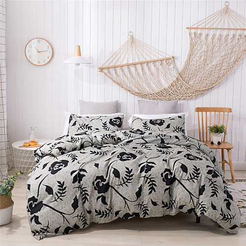 Duvet Cover Sets Ultra Soft Polyester/ Polyamide Light Grey&Black Floral/ Botanical Printed 3 Piece Bedding Sets
Duvet Cover Sets Ultra Soft Polyester/ Polyamide Light Grey&Black Floral/ Botanical Printed 3 Piece Bedding Sets