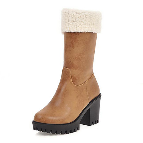 Women's Boots Snow Boots Chunky Heel Round Toe PU Mid-Calf Boots Casual / Minimalism Winter Black / Wine / Yellow
Women's Boots Snow Boots Chunky Heel Round Toe PU Mid-Calf Boots Casual / Minimalism Winter Black / Wine / Yellow