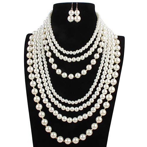 Women's Pearl Bridal Jewelry Sets Layered Love Statement Colorful Imitation Pearl Earrings Jewelry White For Wedding Party 1 set
Women's Pearl Bridal Jewelry Sets Layered Love Statement Colorful Imitation Pearl Earrings Jewelry White For Wedding Party 1 set