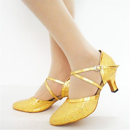 Women's Dance Shoes Synthetics Modern Shoes Splicing Heel Cuban Heel Customizable Gold
Women's Dance Shoes Synthetics Modern Shoes Splicing Heel Cuban Heel Customizable Gold