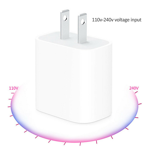 18W Fast Charging PD Charger for Apple iPhone 11 Pro 8 Plus XR XS Max iPad Genuine USB Type C Euro Travel Power Adapter
18W Fast Charging PD Charger for Apple iPhone 11 Pro 8 Plus XR XS Max iPad Genuine USB Type C Euro Travel Power Adapter