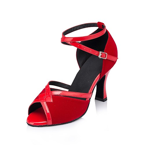 Women's Dance Shoes Nylon Latin Shoes Splicing Heel Flared Heel Customizable Red / Performance / Leather
Women's Dance Shoes Nylon Latin Shoes Splicing Heel Flared Heel Customizable Red / Performance / Leather