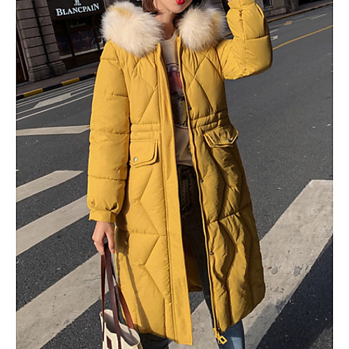 Women's Daily Long Coat, Solid Colored Hooded Long Sleeve Cotton Black / Yellow / Blue
Women's Daily Long Coat, Solid Colored Hooded Long Sleeve Cotton Black / Yellow / Blue