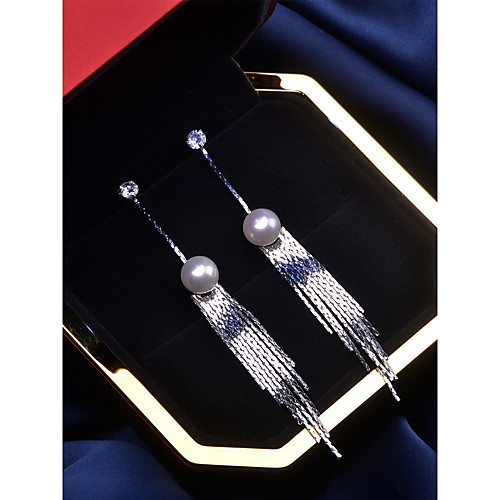 Women's White Freshwater Pearl Drop Earrings Tassel Vertical / Gold bar Dangling Fashion Silver Earrings Jewelry Gold / Silver For Party Daily 1 Pair
Women's White Freshwater Pearl Drop Earrings Tassel Vertical / Gold bar Dangling Fashion Silver Earrings Jewelry Gold / Silver For Party Daily 1 Pair