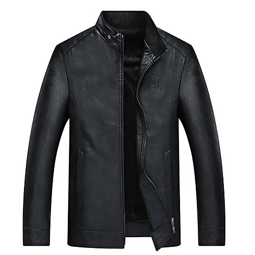 Men's Daily Fall & Winter Regular Leather Jacket, Solid Colored Stand Long Sleeve PU Black / Red / Brown
Men's Daily Fall & Winter Regular Leather Jacket, Solid Colored Stand Long Sleeve PU Black / Red / Brown