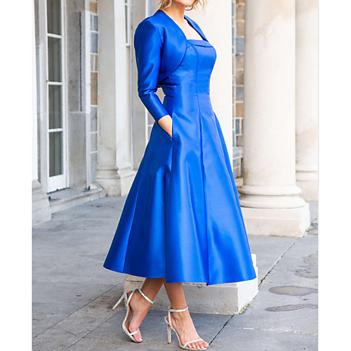 A-Line / Two Piece Square Neck Ankle Length Satin Mother of the Bride Dress with Ruching by LAN TING Express
A-Line / Two Piece Square Neck Ankle Length Satin Mother of the Bride Dress with Ruching by LAN TING Express