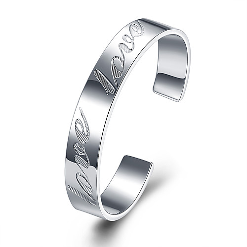Men's Cuff Bracelet Cut Out Love Precious Simple Fashion Copper Bracelet Jewelry Silver For Daily Street
Men's Cuff Bracelet Cut Out Love Precious Simple Fashion Copper Bracelet Jewelry Silver For Daily Street