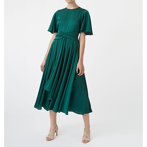 A-Line Jewel Neck Tea Length Satin Mother of the Bride Dress with Sash / Ribbon / Ruching by LAN TING Express
A-Line Jewel Neck Tea Length Satin Mother of the Bride Dress with Sash / Ribbon / Ruching by LAN TING Express