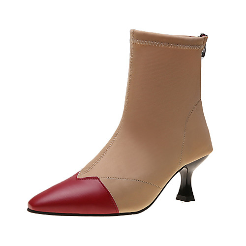 Women's Boots Kitten Heel Pointed Toe Stitching Lace Satin Booties / Ankle Boots Casual Walking Shoes Fall & Winter Black / Wine / Beige
Women's Boots Kitten Heel Pointed Toe Stitching Lace Satin Booties / Ankle Boots Casual Walking Shoes Fall & Winter Black / Wine / Beige