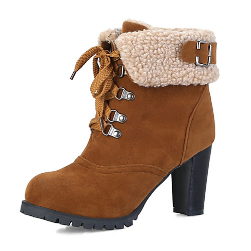 Women's Boots Snow Boots Chunky Heel Round Toe Synthetics Booties / Ankle Boots Casual / British Winter Black / Brown / Purple 
Women's Boots Snow Boots Chunky Heel Round Toe Synthetics Booties / Ankle Boots Casual / British Winter Black / Brown / Purple