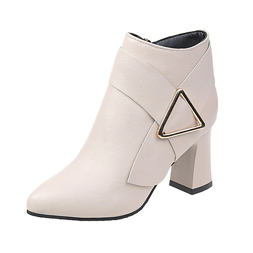 Women's Boots Chunky Heel Pointed Toe Buckle PU Booties / Ankle Boots Minimalism Fall & Winter Black / Beige / Party & Evening
Women's Boots Chunky Heel Pointed Toe Buckle PU Booties / Ankle Boots Minimalism Fall & Winter Black / Beige / Party & Evening