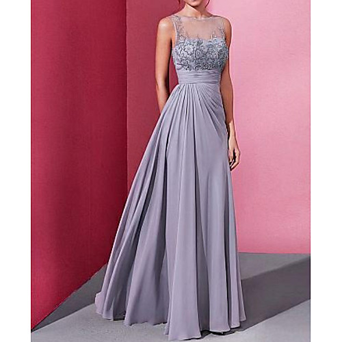 A-Line Jewel Neck Floor Length Chiffon Formal Evening Dress with Appliques by LAN TING Express
A-Line Jewel Neck Floor Length Chiffon Formal Evening Dress with Appliques by LAN TING Express