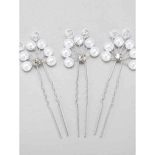 Crystal / Imitation Pearl / Rhinestone Hair Pin with Rhinestone / Crystal / Imitation Pearl 3 Pieces Wedding Headpiece
Crystal / Imitation Pearl / Rhinestone Hair Pin with Rhinestone / Crystal / Imitation Pearl 3 Pieces Wedding Headpiece