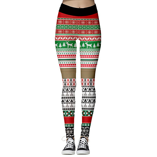 Women's Sporty / Basic Christmas Slim Chinos / Sweatpants Pants - 3D Print Print Rainbow S M L
Women's Sporty / Basic Christmas Slim Chinos / Sweatpants Pants - 3D Print Print Rainbow S M L