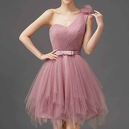 A-Line One Shoulder Short / Mini Tulle Cocktail Party Dress with Appliques / Bow(s) / Pleats by LAN TING Express
A-Line One Shoulder Short / Mini Tulle Cocktail Party Dress with Appliques / Bow(s) / Pleats by LAN TING Express