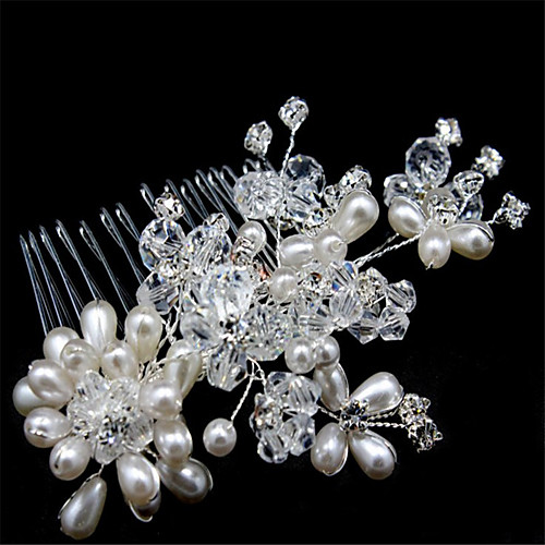 Crystal / Imitation Pearl / Rhinestone Hair Combs with Crystal / Imitation Pearl / Crystals / Rhinestones 1 Piece Wedding Headpiece
Crystal / Imitation Pearl / Rhinestone Hair Combs with Crystal / Imitation Pearl / Crystals / Rhinestones 1 Piece Wedding Headpiece
