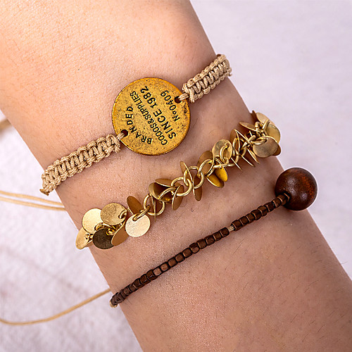 3pcs Women's Brown Bead Bracelet Vintage Bracelet Earrings / Bracelet Layered Number Letter Vintage Trendy Ethnic Fashion Boho Cord Bracelet Jewelry Gold For Daily School Street Holiday Festival
3pcs Women's Brown Bead Bracelet Vintage Bracelet Earrings / Bracelet Layered Number Letter Vintage Trendy Ethnic Fashion Boho Cord Bracelet Jewelry Gold For Daily School Street Holiday Festival