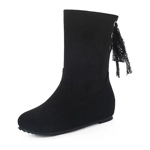 Women's Boots Hidden Heel Round Toe Synthetics Mid-Calf Boots Casual / Minimalism Winter Black / Almond
Women's Boots Hidden Heel Round Toe Synthetics Mid-Calf Boots Casual / Minimalism Winter Black / Almond