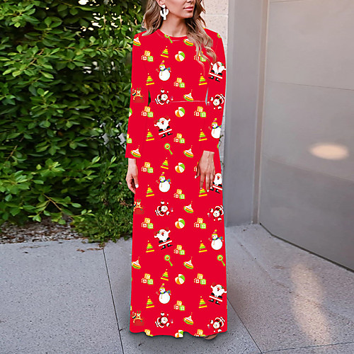 Women's Christmas Party Daily Wear Basic Maxi Sheath Dress - Geometric Black Red S M L XL
Women's Christmas Party Daily Wear Basic Maxi Sheath Dress - Geometric Black Red S M L XL