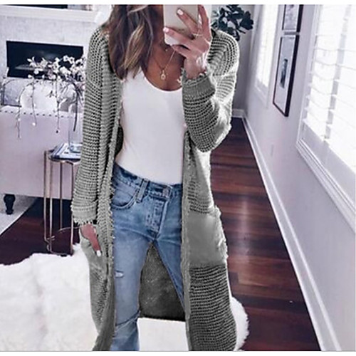Women's Solid Colored Long Sleeve Loose Cardigan Sweater Jumper, V Neck Black / Wine / White S / M / L
Women's Solid Colored Long Sleeve Loose Cardigan Sweater Jumper, V Neck Black / Wine / White S / M / L