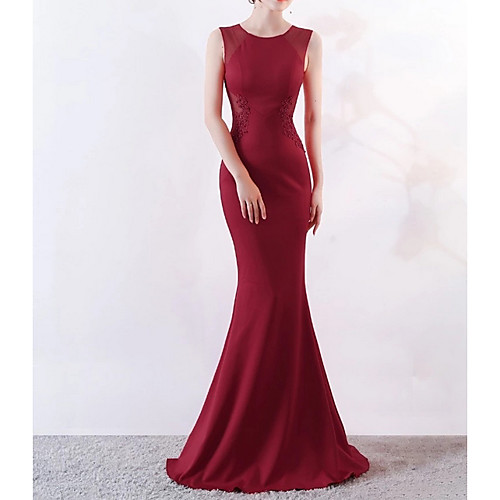 Mermaid / Trumpet Halter Neck Sweep / Brush Train Polyester Formal Evening Dress with Beading / Appliques by LAN TING Express
Mermaid / Trumpet Halter Neck Sweep / Brush Train Polyester Formal Evening Dress with Beading / Appliques by LAN TING Express
