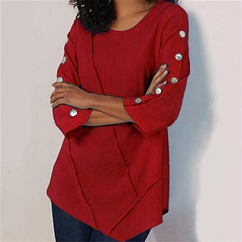 Women's Daily Work Basic / Boho T-shirt - Solid Colored Rivet / Patchwork Black
Women's Daily Work Basic / Boho T-shirt - Solid Colored Rivet / Patchwork Black