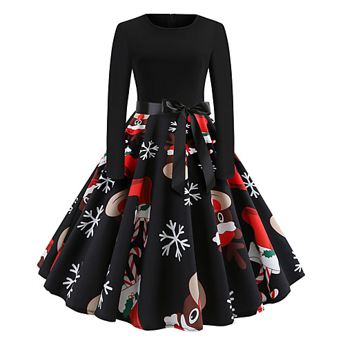 Women's Christmas Party Daily Wear Basic Swing Dress - Geometric Black S M L XL
Women's Christmas Party Daily Wear Basic Swing Dress - Geometric Black S M L XL