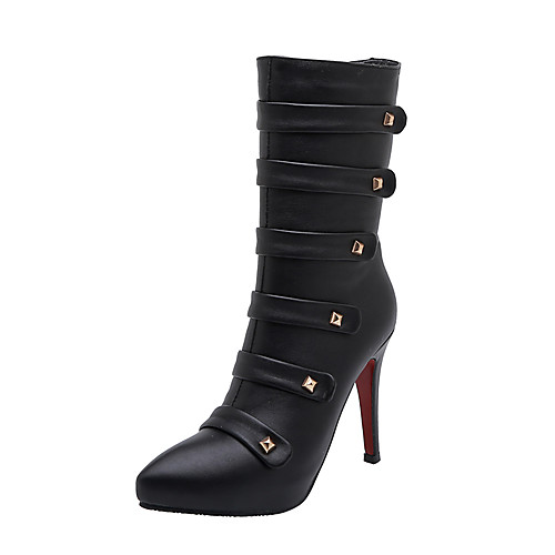 Women's Boots Stiletto Heel Pointed Toe PU Mid-Calf Boots Business / British Fall & Winter Black / White / Red / Party & Evening
Women's Boots Stiletto Heel Pointed Toe PU Mid-Calf Boots Business / British Fall & Winter Black / White / Red / Party & Evening