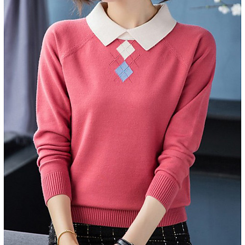 Women's Solid Colored Long Sleeve Pullover Sweater Jumper, Shirt Collar Black / White / Yellow M / L / XL
Women's Solid Colored Long Sleeve Pullover Sweater Jumper, Shirt Collar Black / White / Yellow M / L / XL
