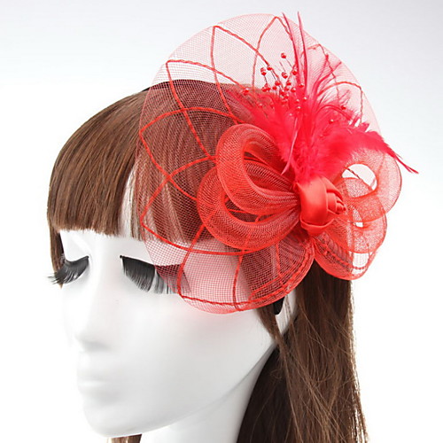Feathers / Net / Alloy Flowers / Headwear with Feather / Trim 1 Piece Special Occasion / Party / Evening Headpiece
Feathers / Net / Alloy Flowers / Headwear with Feather / Trim 1 Piece Special Occasion / Party / Evening Headpiece