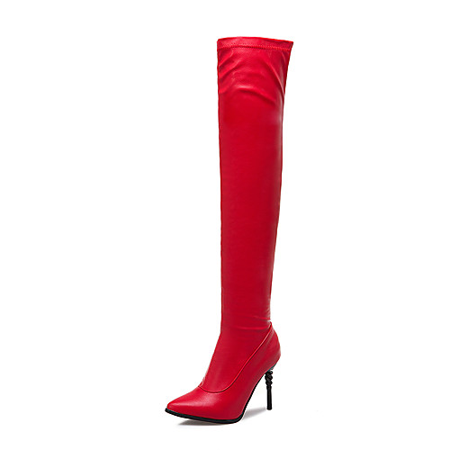 Women's Boots Over-The-Knee Boots Stiletto Heel Pointed Toe PU Over The Knee Boots Business / British Fall & Winter Black / White / Red / Party & Evening
Women's Boots Over-The-Knee Boots Stiletto Heel Pointed Toe PU Over The Knee Boots Business / British Fall & Winter Black / White / Red / Party & Evening