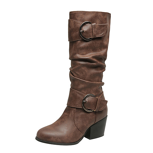Women's Boots Comfort Shoes Chunky Heel Round Toe PU Fall & Winter Black / Dark Brown / Khaki
Women's Boots Comfort Shoes Chunky Heel Round Toe PU Fall & Winter Black / Dark Brown / Khaki