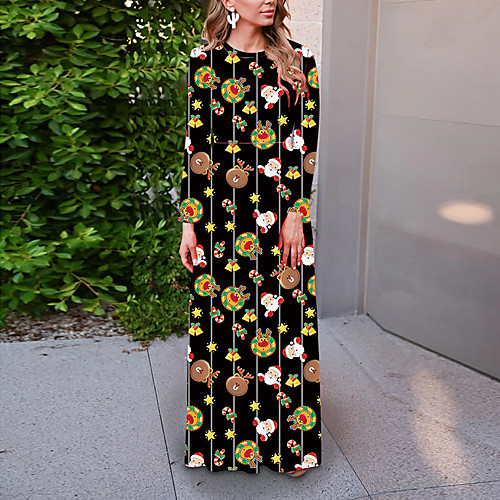 Women's Christmas Party Daily Wear Basic Maxi Sheath Dress - Geometric Black Red S M L XL
Women's Christmas Party Daily Wear Basic Maxi Sheath Dress - Geometric Black Red S M L XL