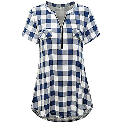 Women's Daily Basic T-shirt - Check Blue & White / Black & White, Patchwork Black
Women's Daily Basic T-shirt - Check Blue & White / Black & White, Patchwork Black