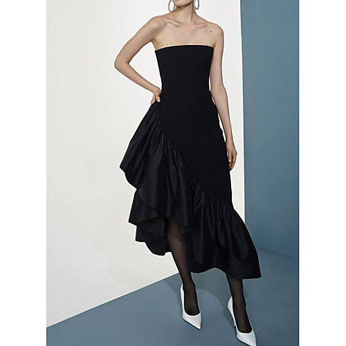 Sheath / Column Strapless Asymmetrical Jersey Cocktail Party Dress with Ruffles by LAN TING Express
Sheath / Column Strapless Asymmetrical Jersey Cocktail Party Dress with Ruffles by LAN TING Express