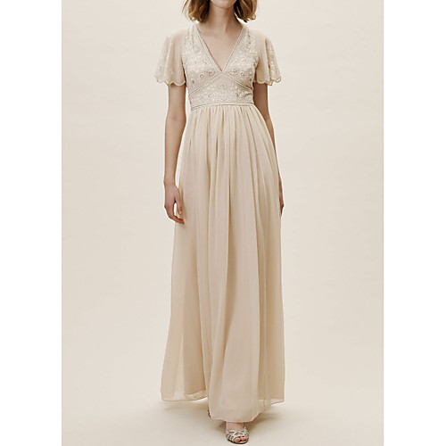 A-Line V Neck Floor Length Chiffon Bridesmaid Dress with Pattern / Print / Pleats by LAN TING Express
A-Line V Neck Floor Length Chiffon Bridesmaid Dress with Pattern / Print / Pleats by LAN TING Express